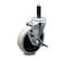 Service Caster 4 Inch Thermoplastic Rubber Wheel 1 Inch Expanding Stem Caster with Brake SCC-EX05S410-TPRS-SLB-1 - alternate 2